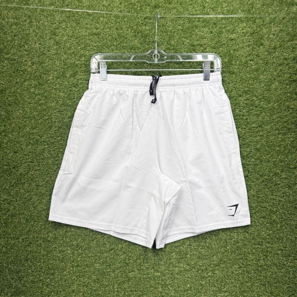 Gymshark Shorts Mens Small Slim Fit White Arrival 7" Linerless Gym Running NWT